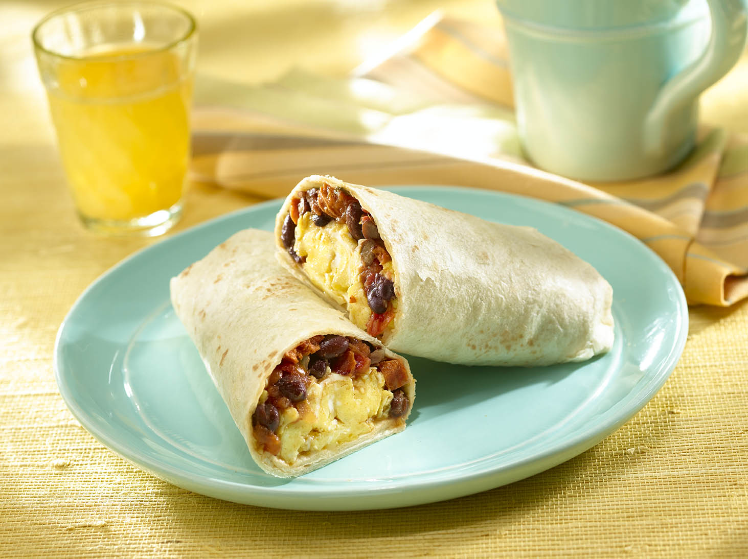 Burritos de Frijoles Negros para el Desayuno