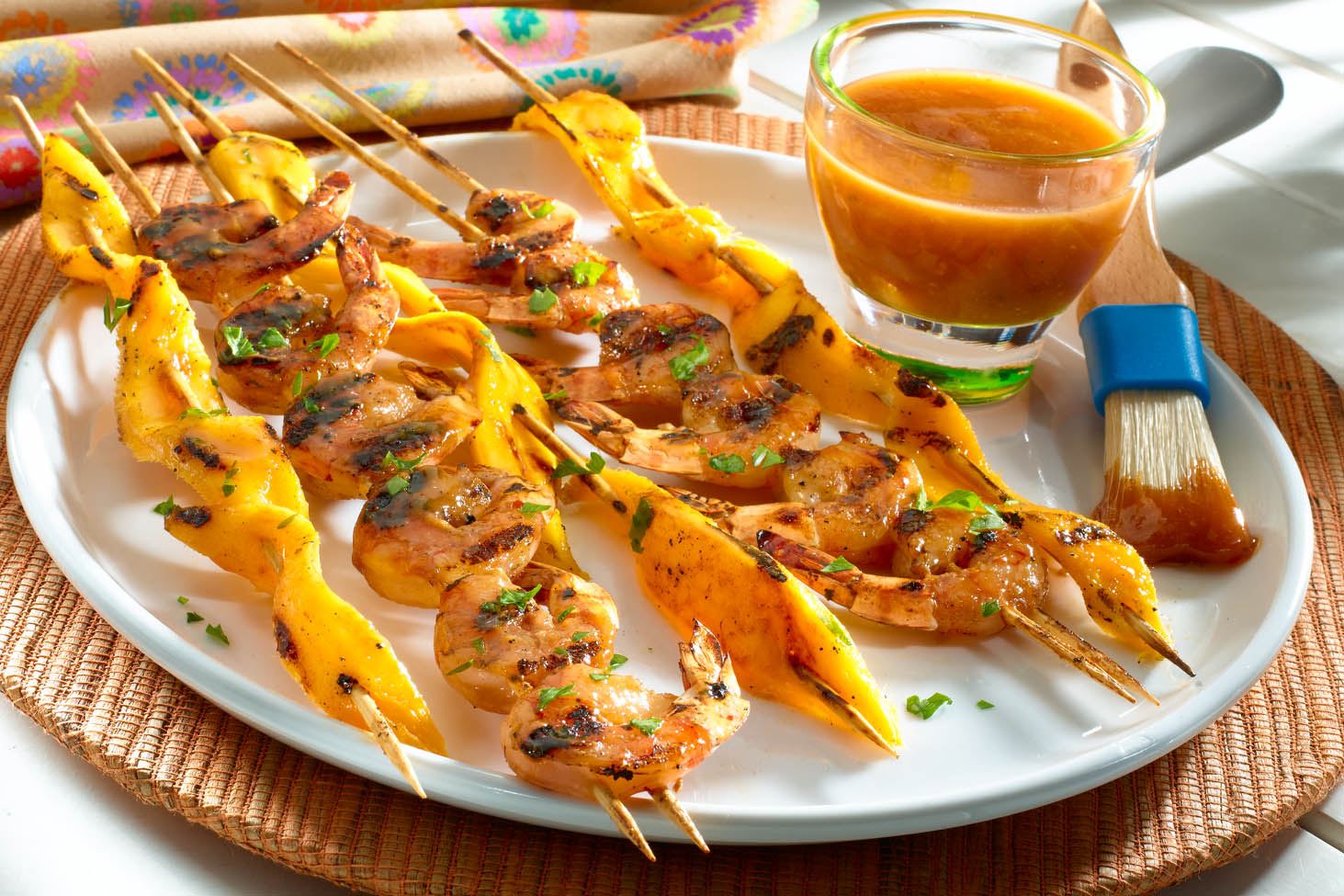 Guava-Glazed Shrimp Kebabs