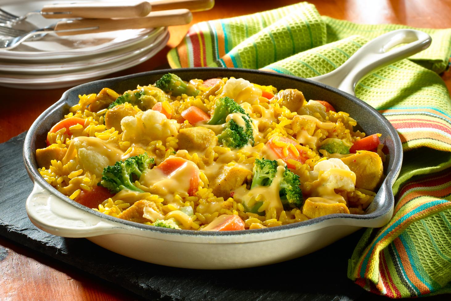 Arroz con Pollo, Queso y Verduras 