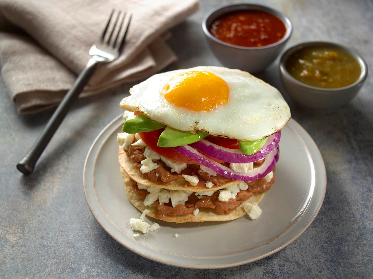 Breakfast Tortilla and Egg Stacks