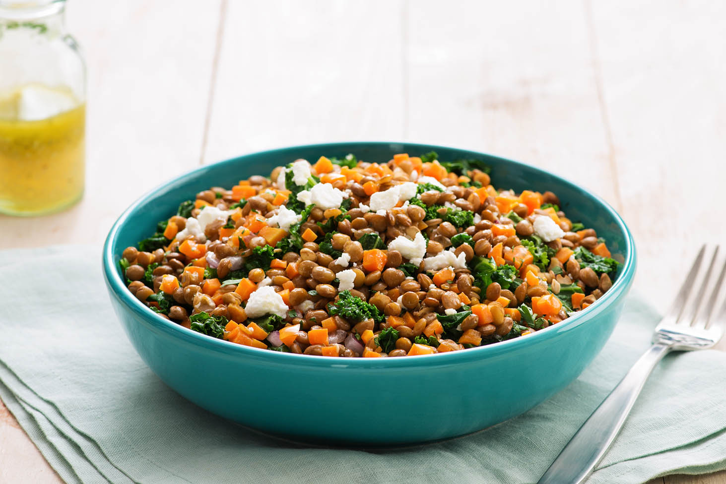 Kale and Lentil Salad with Goat Cheese