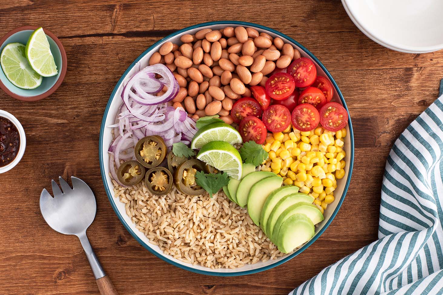 Vegetarian Rainbow Burrito Bowl