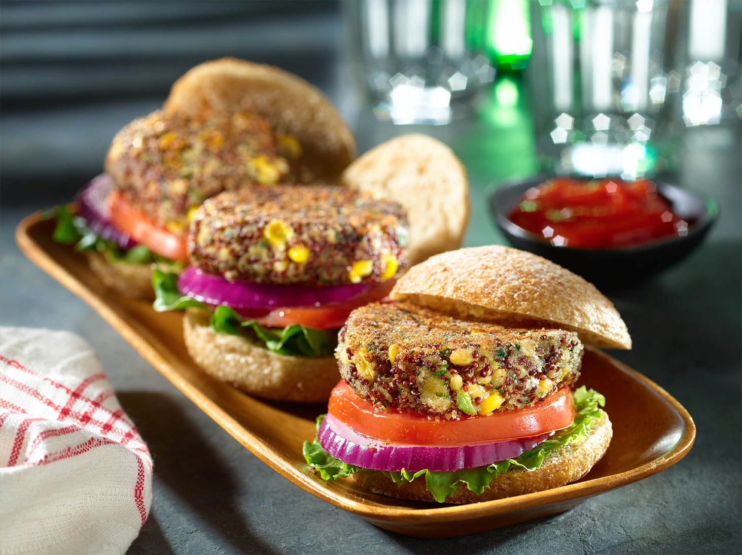 Corn and Quinoa Mini Burgers