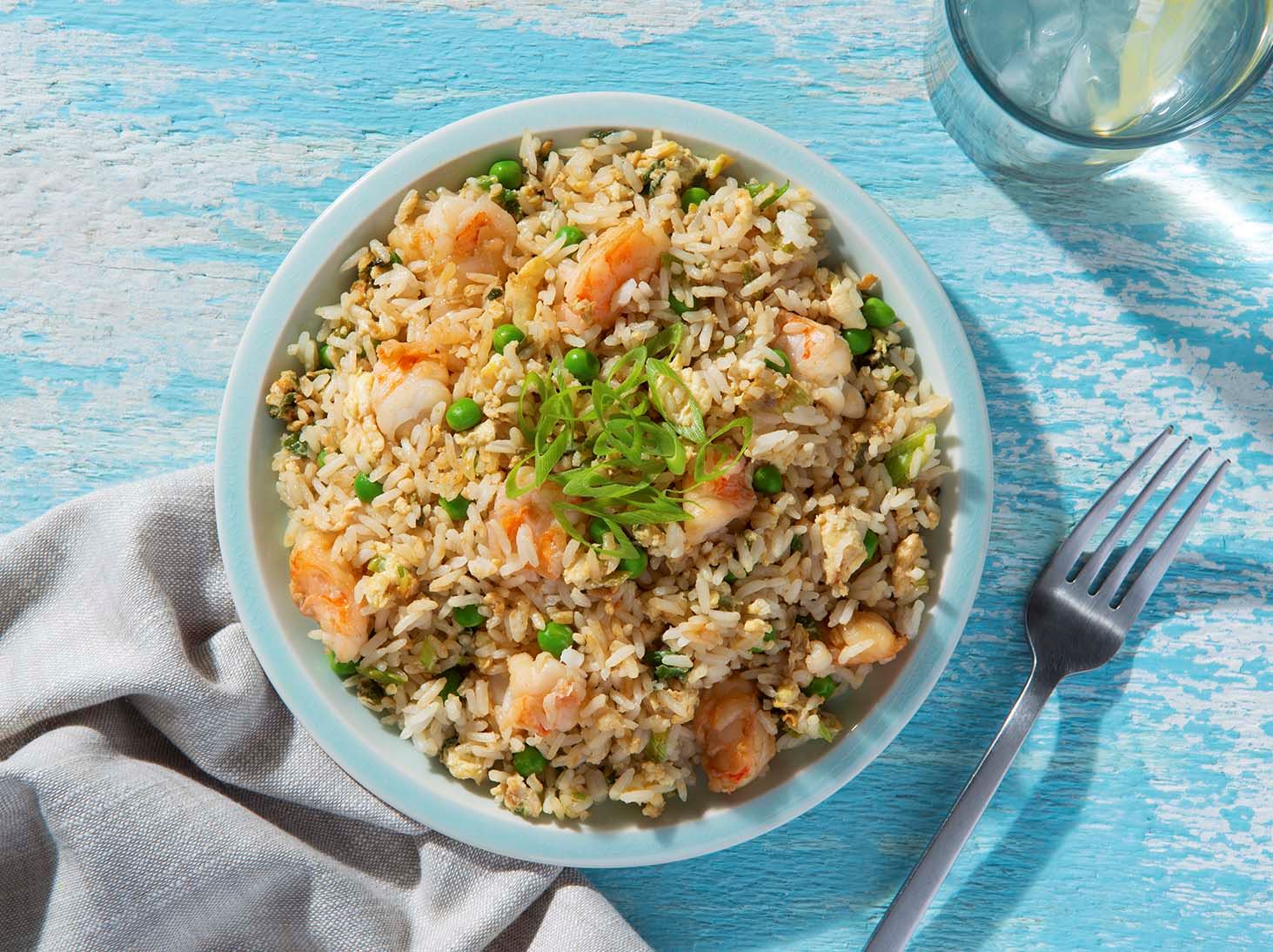 Fácil Arroz Frito con Camarones