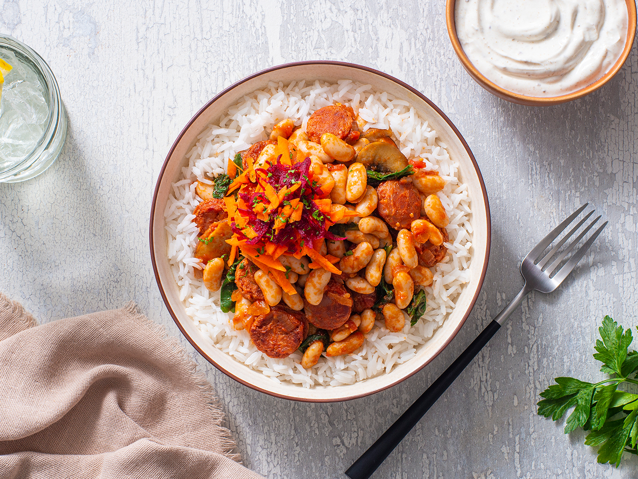 Alubias con Chorizo y Arroz