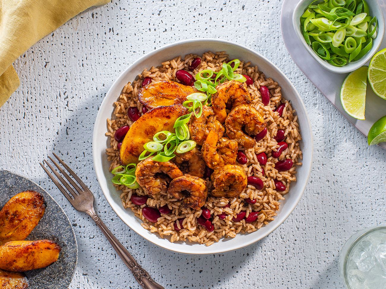 Jerk Shrimp Rice and Bean Bowl