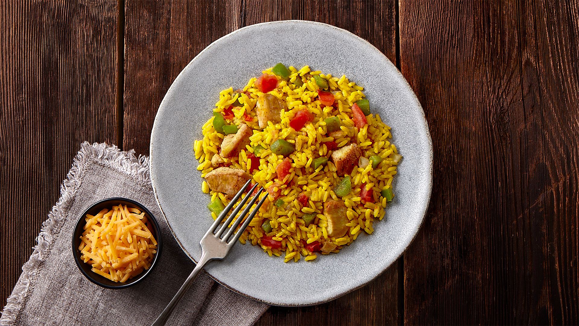 Cheesy Chicken and Yellow Rice