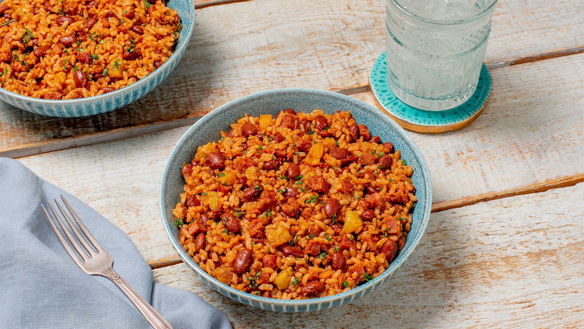 Mamposteao - Puerto Rican Style Rice and Beans