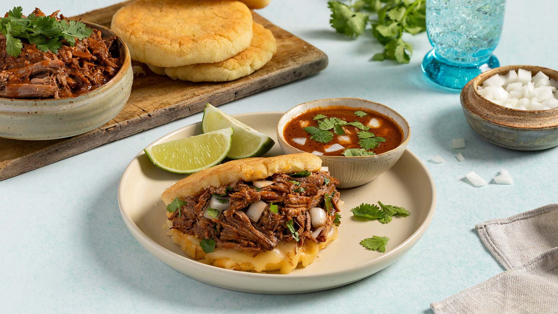 Beef Birria Arepas