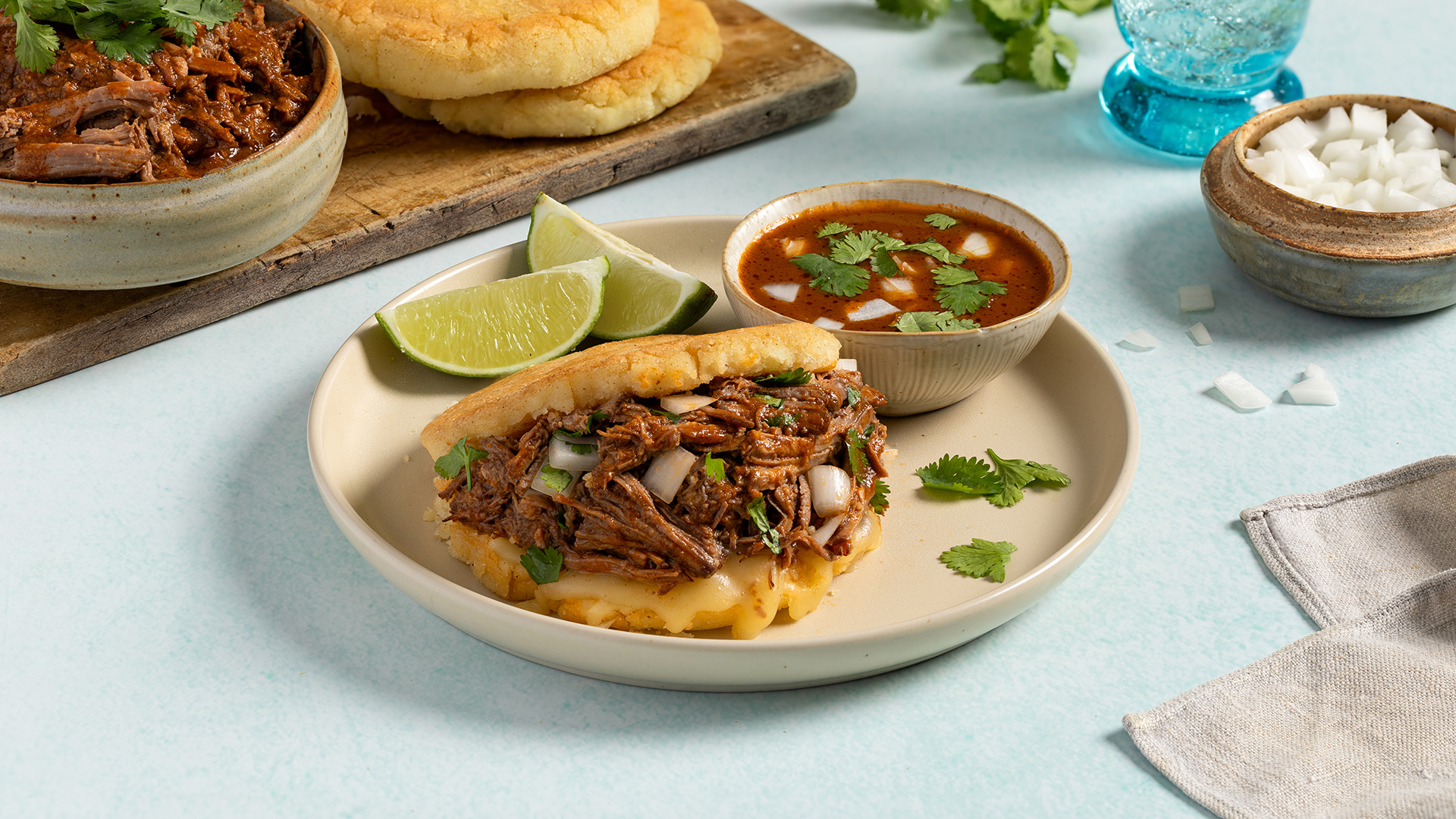 Beef Birria Arepas