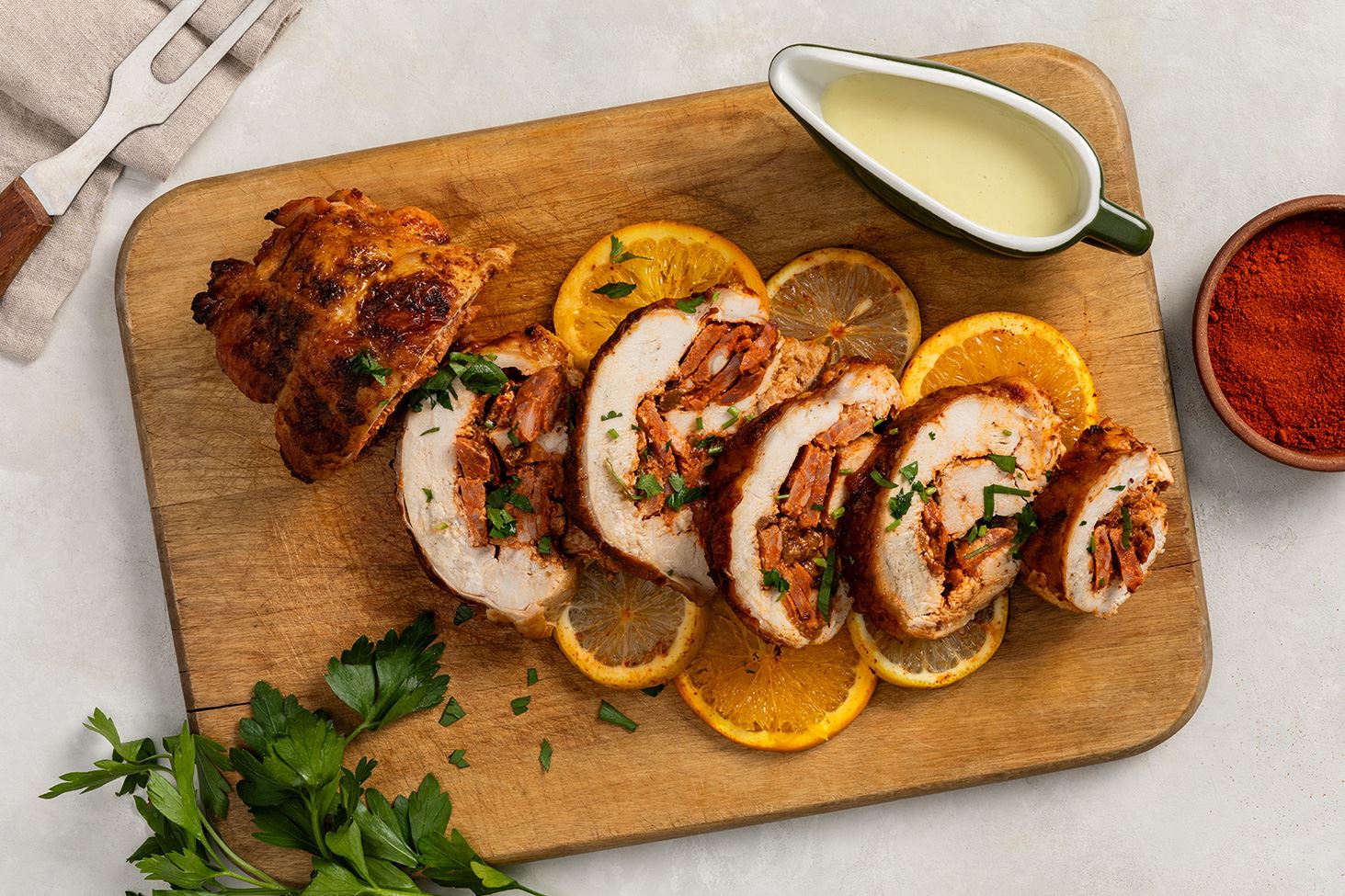 Roasted Turkey Breast with Chorizo