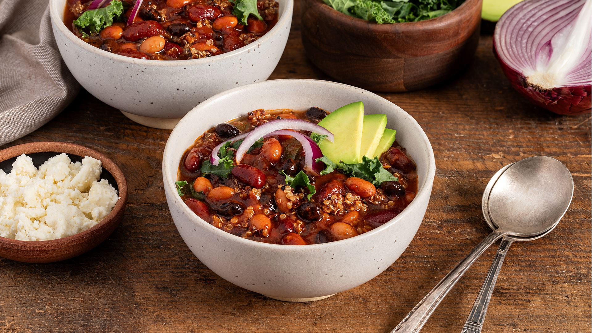 Smoky Three-Bean Chili Quinoa