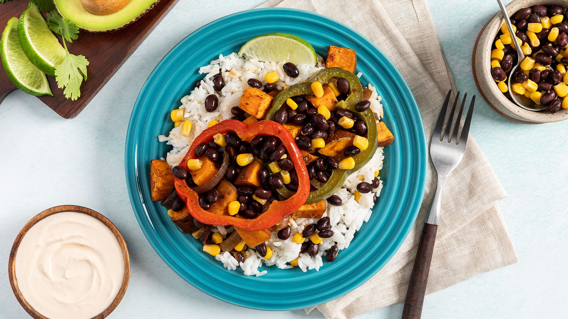 Burrito de Frijoles Negros y Camote en Bowl