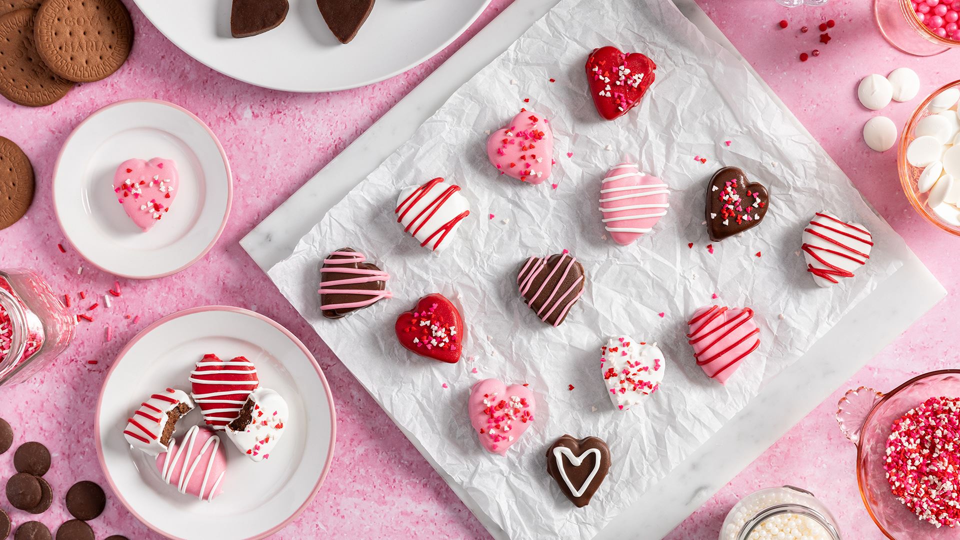 Trufas de Galletas María en Forma de Corazón